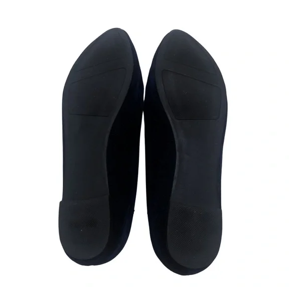 2/$30 LC Lauren Conrad Dark Blue Velvet Pointed Ballet Flats 8.5 Loafer Preppy - Picture 7 of 9